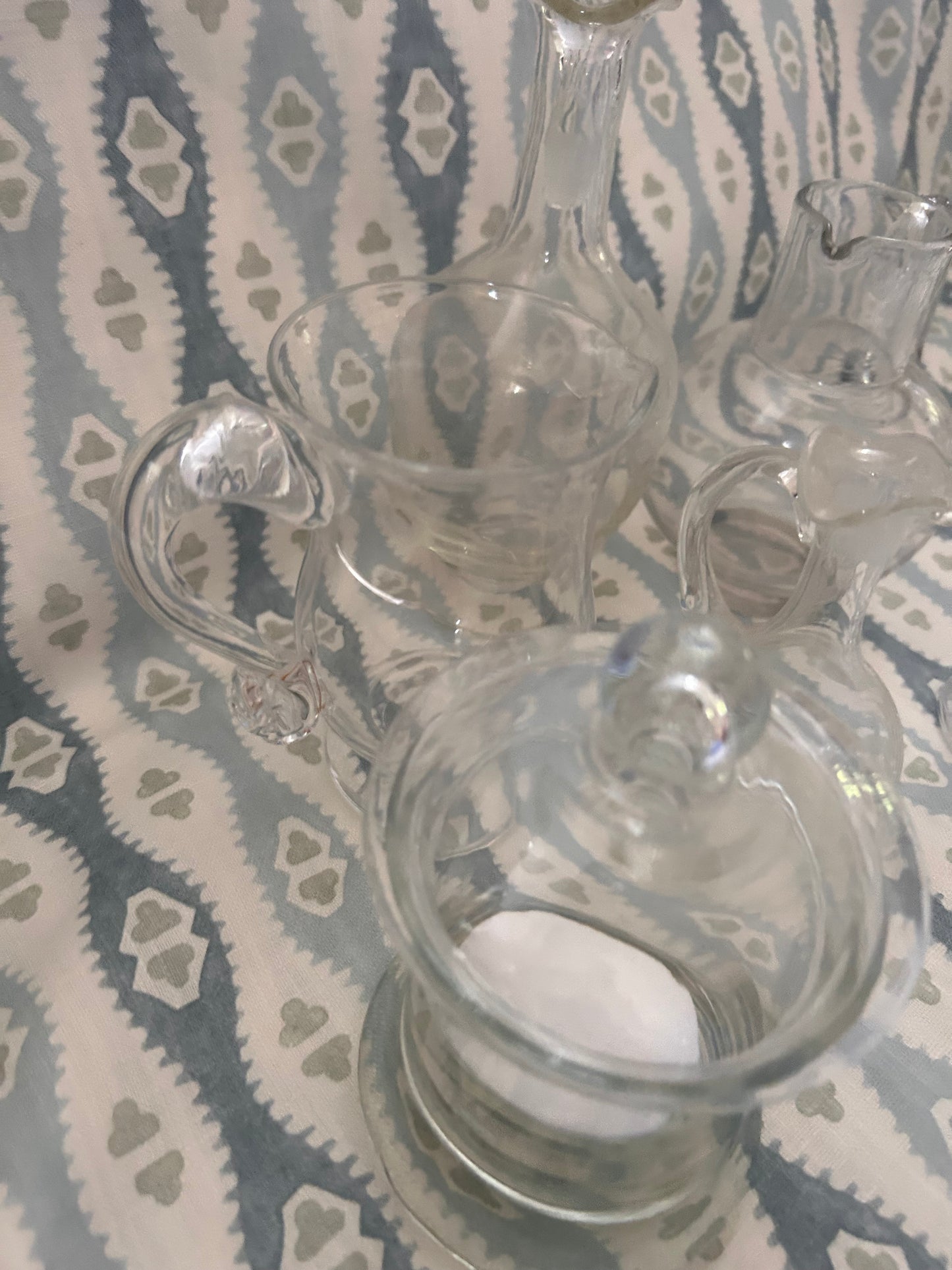 SIX GLASS JUGS/POTS