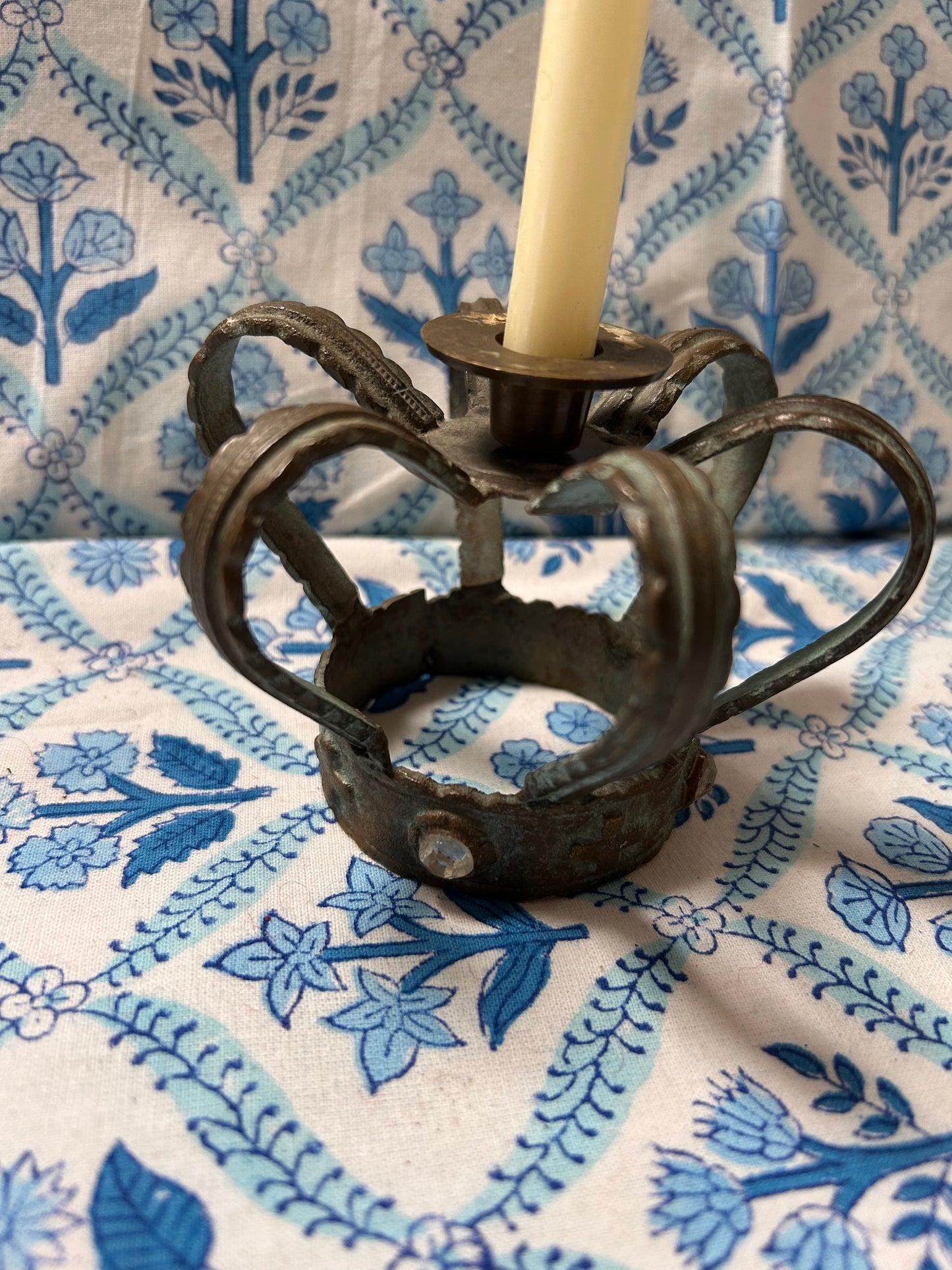 BRASS CROWN CANDLESTICK