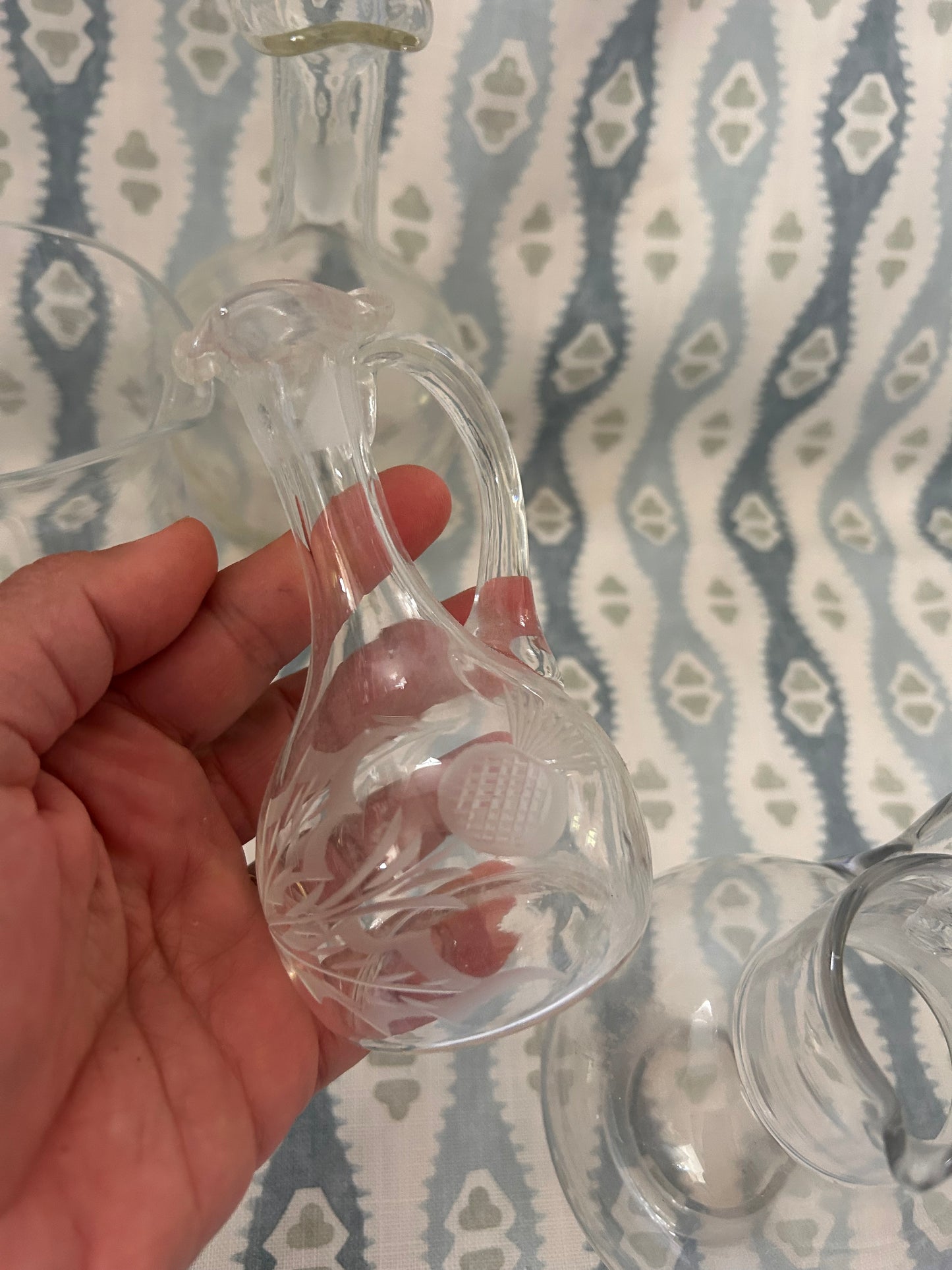 SIX GLASS JUGS/POTS