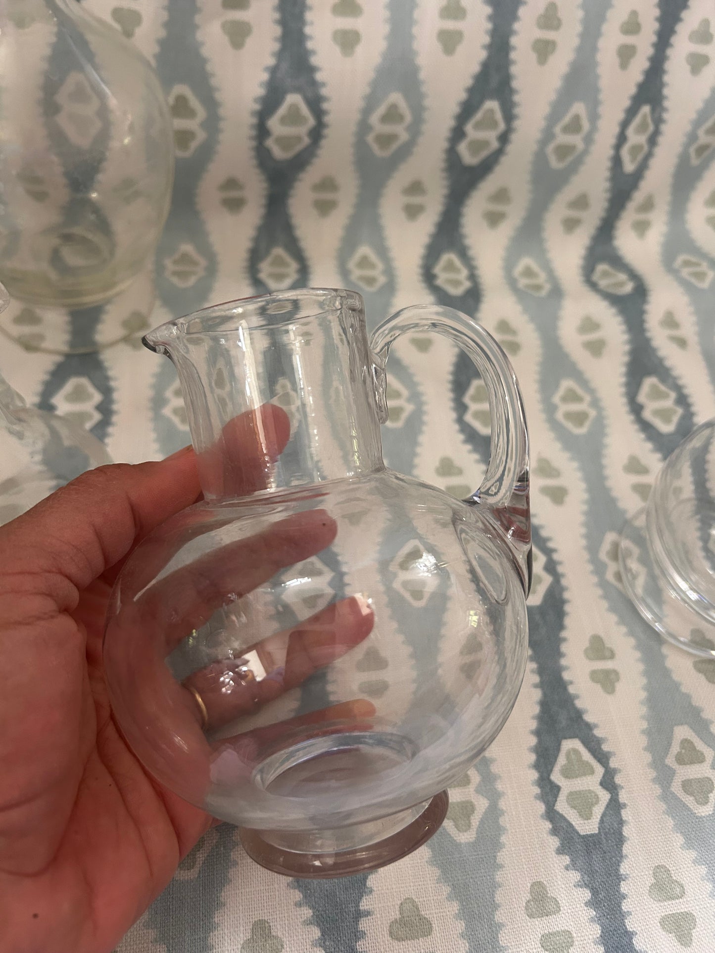 SIX GLASS JUGS/POTS