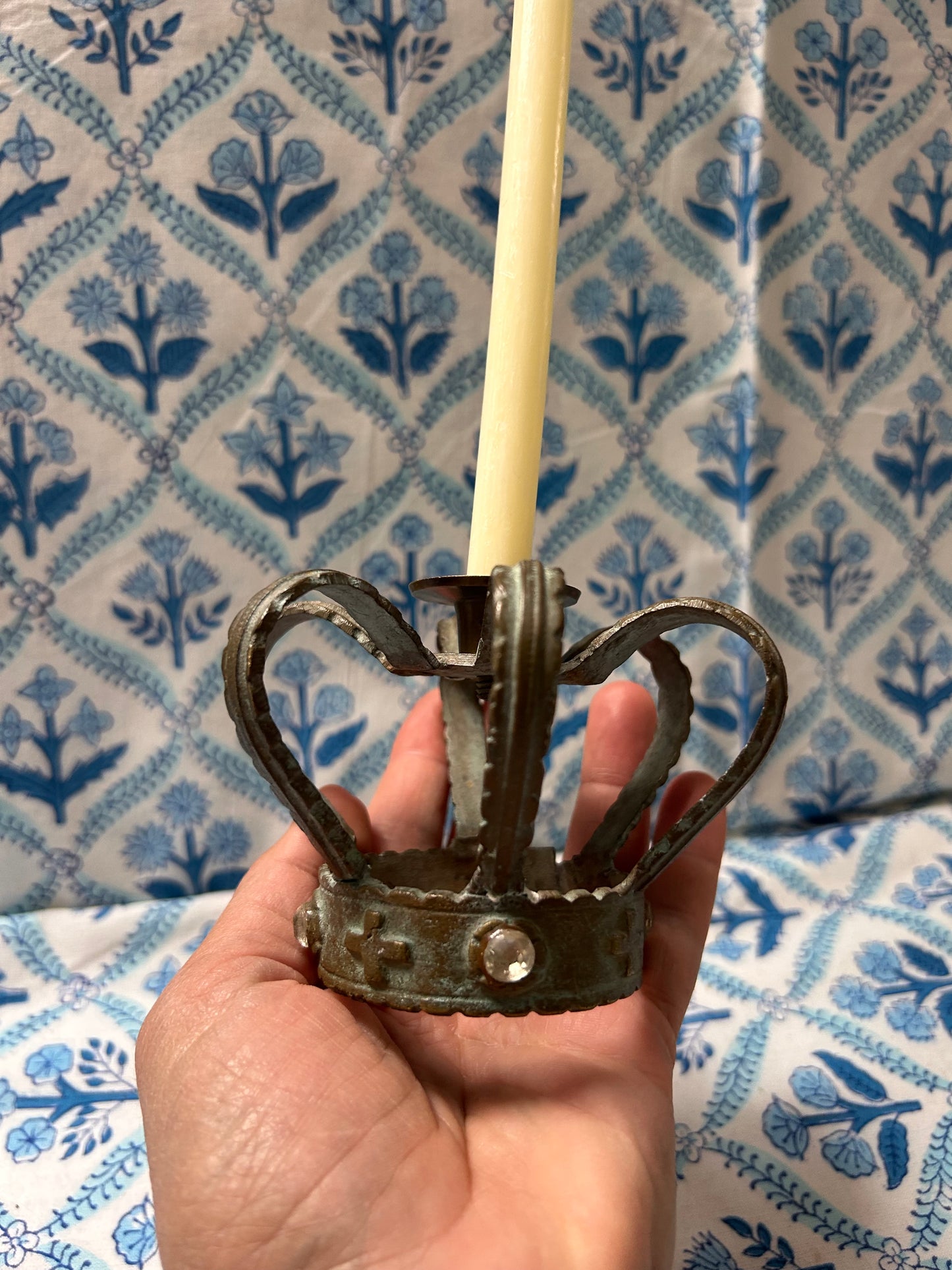 BRASS CROWN CANDLESTICK