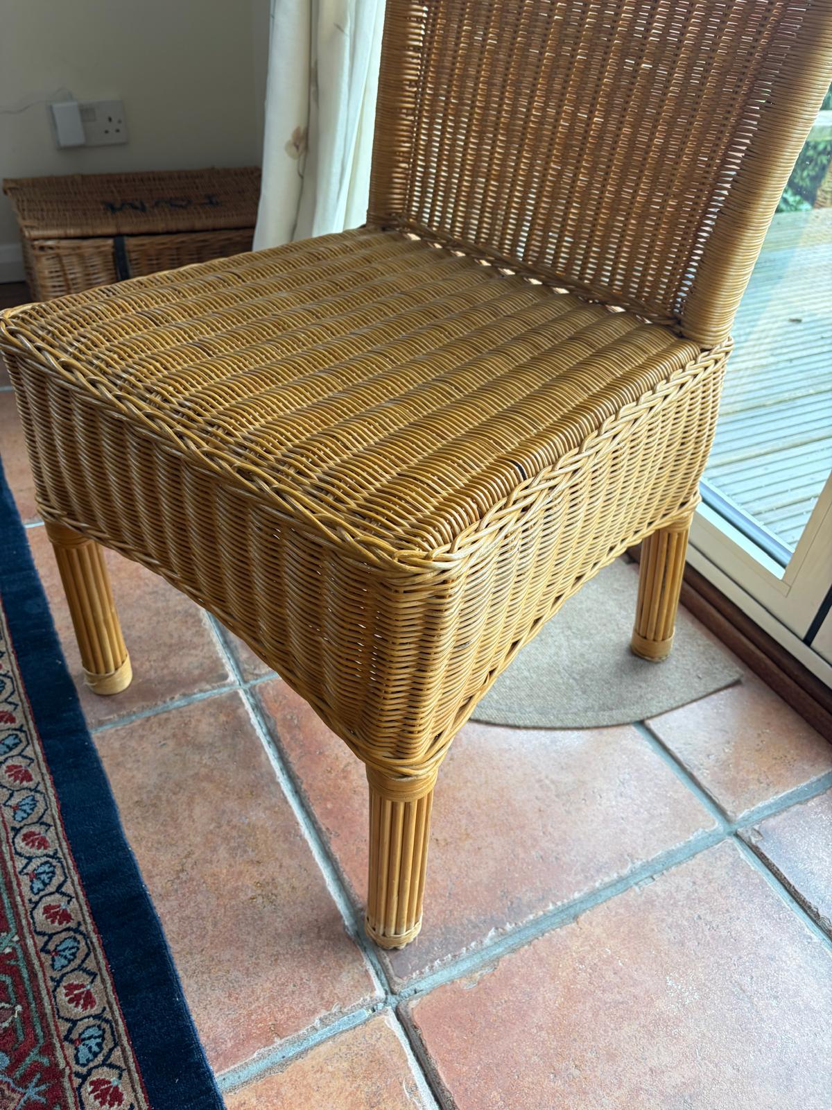 FIVE RATTAN CHAIRS