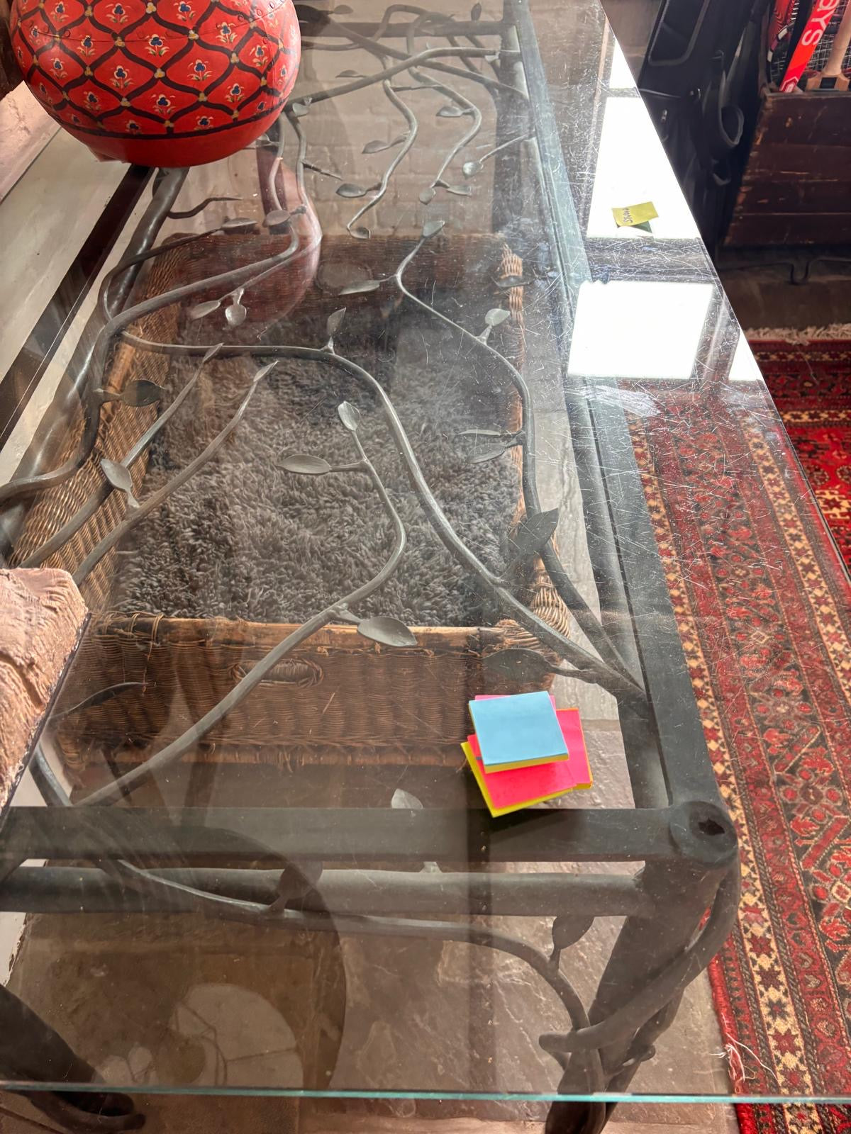 METAL & GLASS TABLE