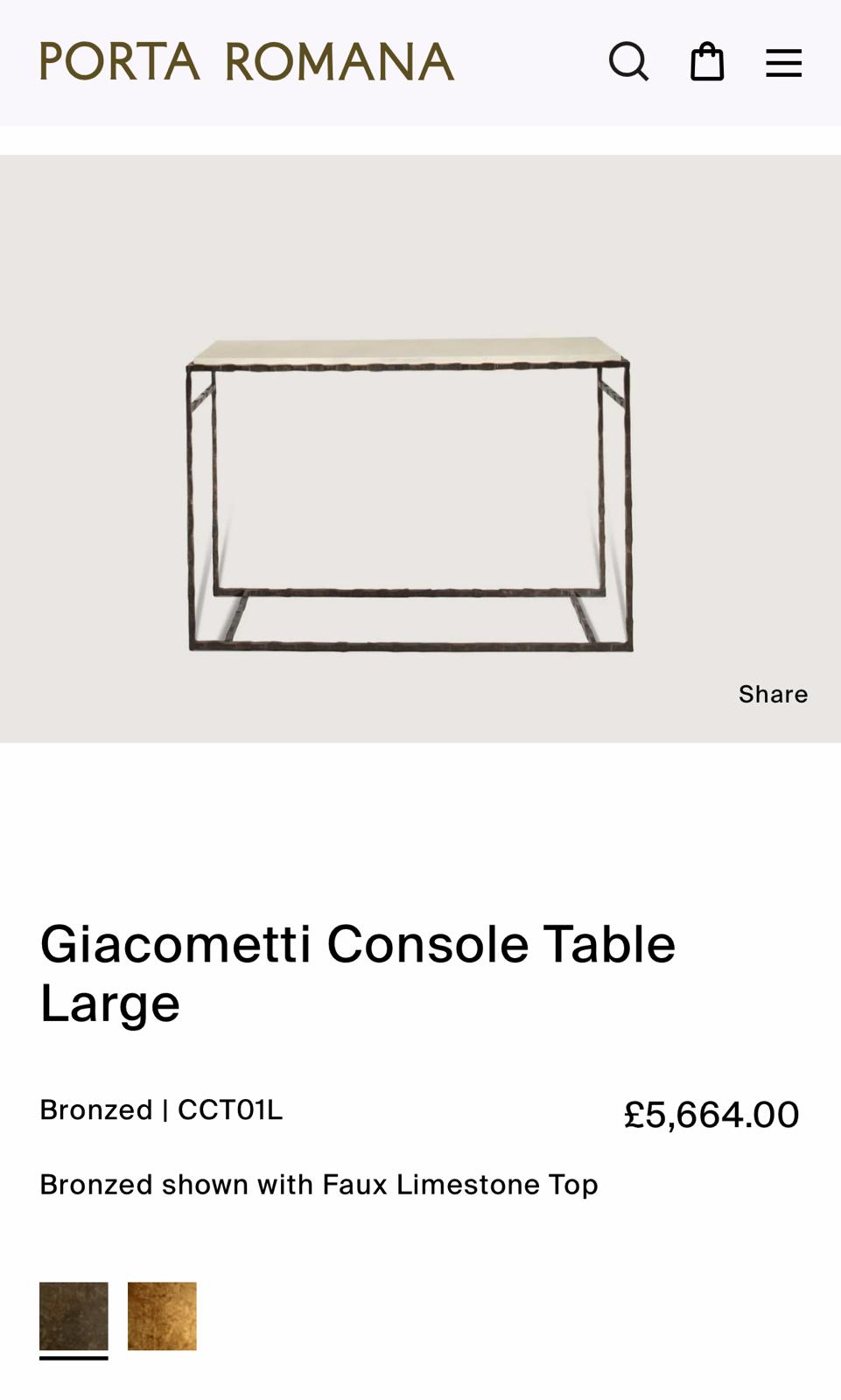 PORTA ROMANA CONSOLE TABLE