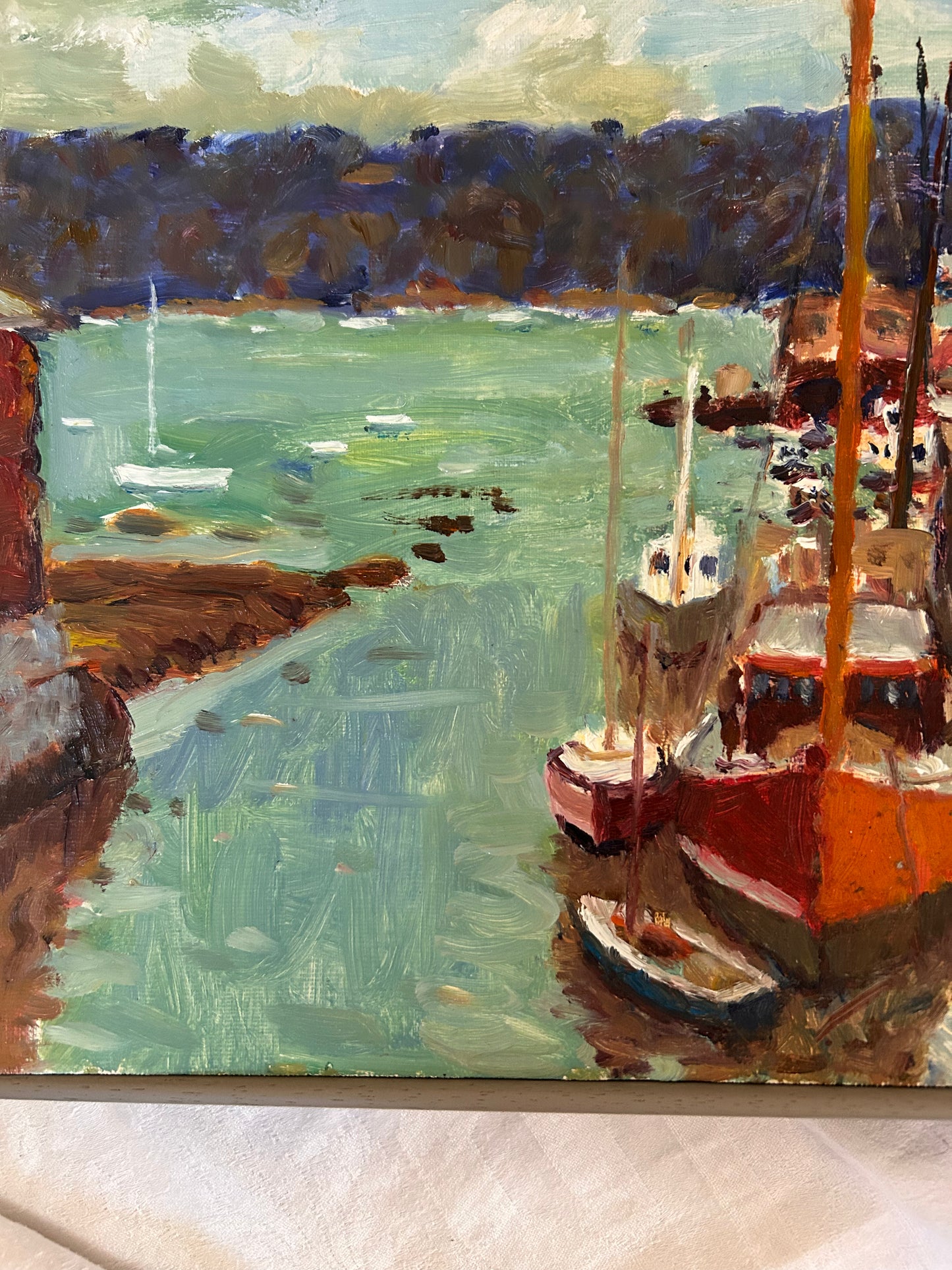 BOATS OIL PAINTING