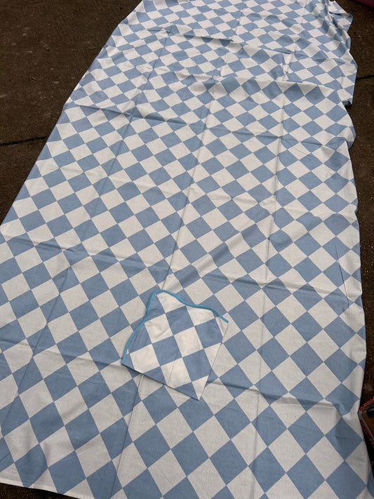 BLUE AND WHITE TABLECLOTH