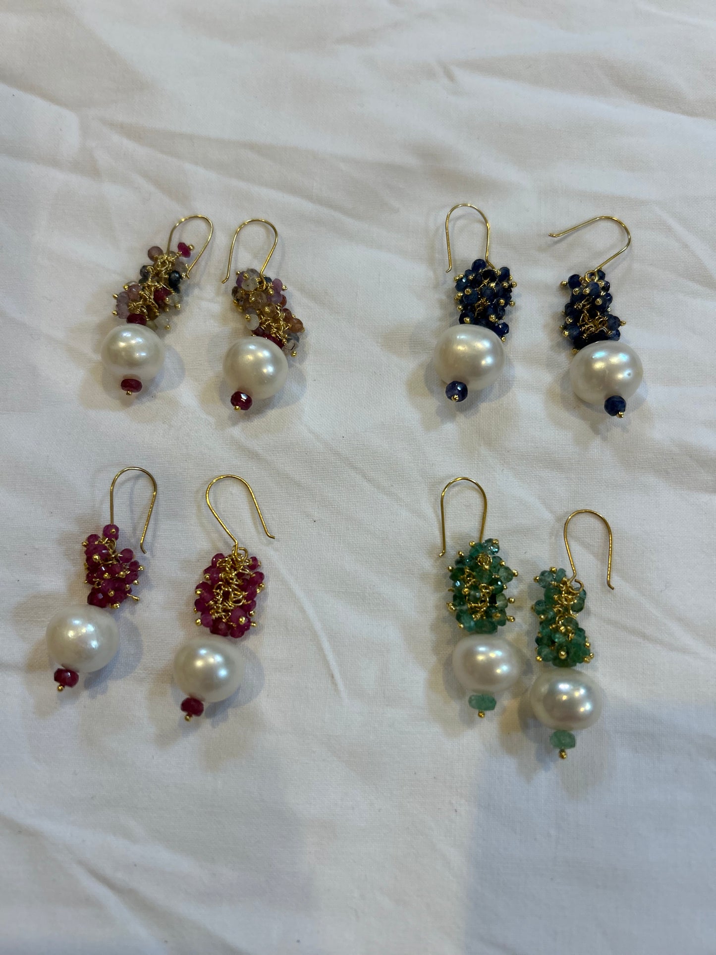 PEARL DROP WITH EMERALD