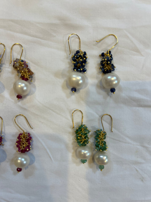 PEARL DROP WITH EMERALD