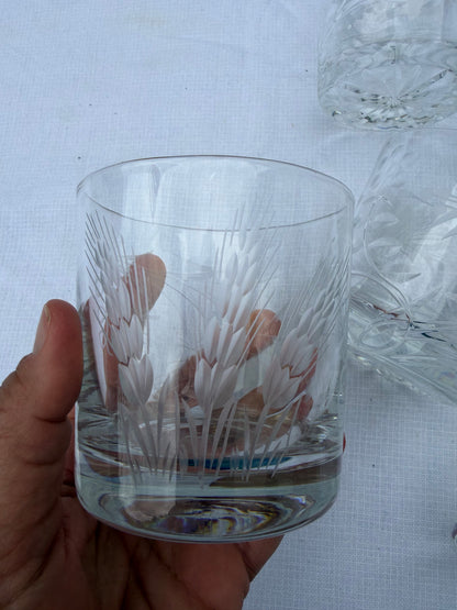 ETCHED WATER GLASSES
