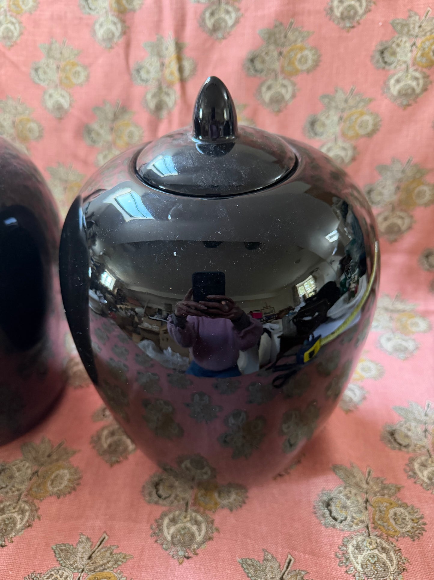 Two large lidded pots