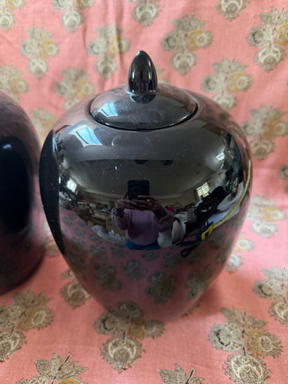 Two large lidded pots