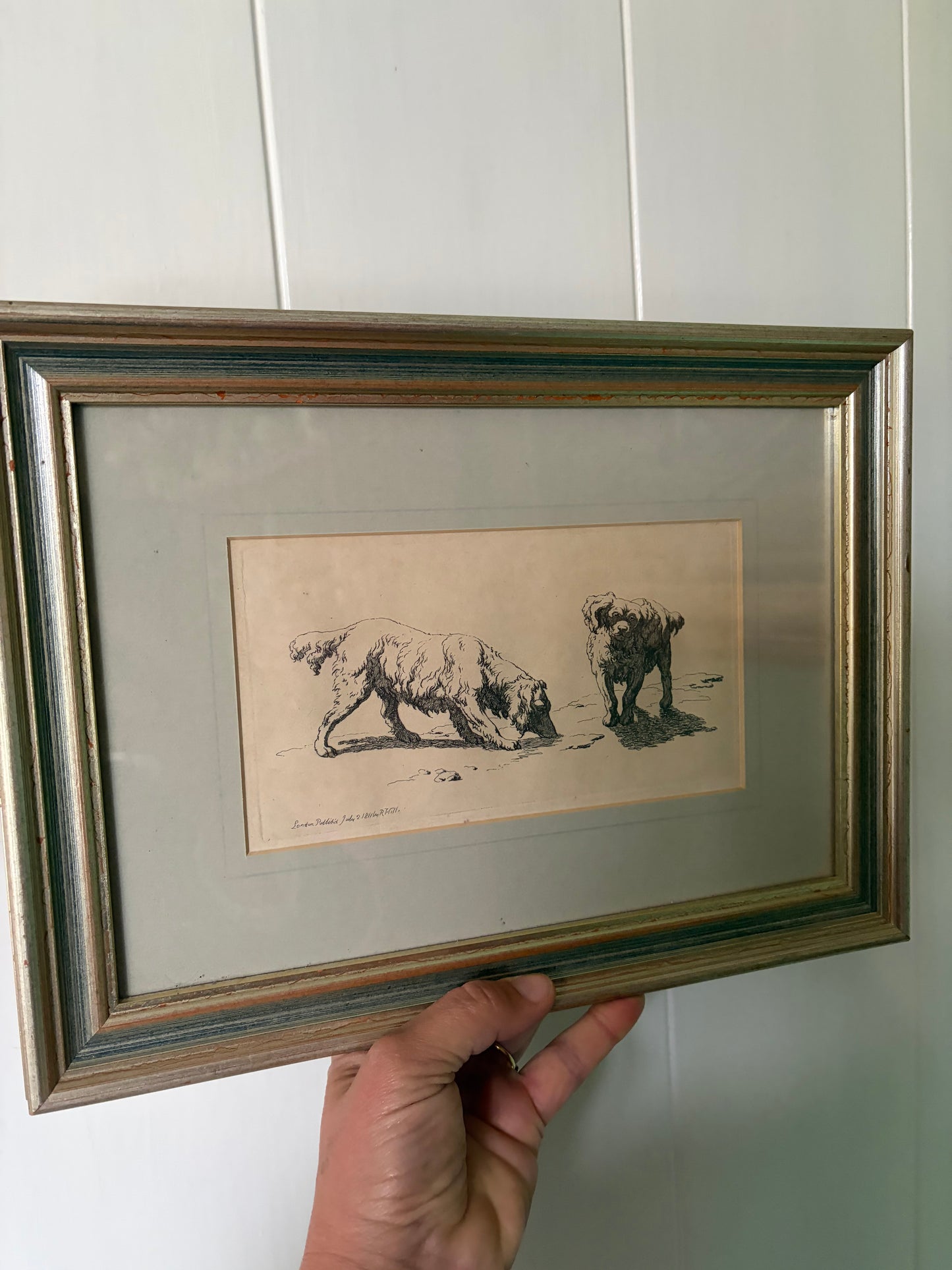 SILVER FRAME DOGS PRINT