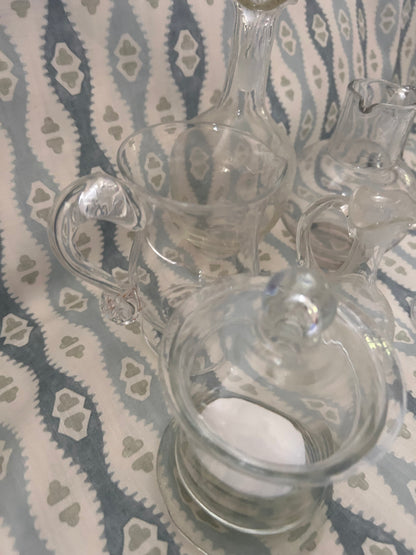 SIX GLASS JUGS/POTS