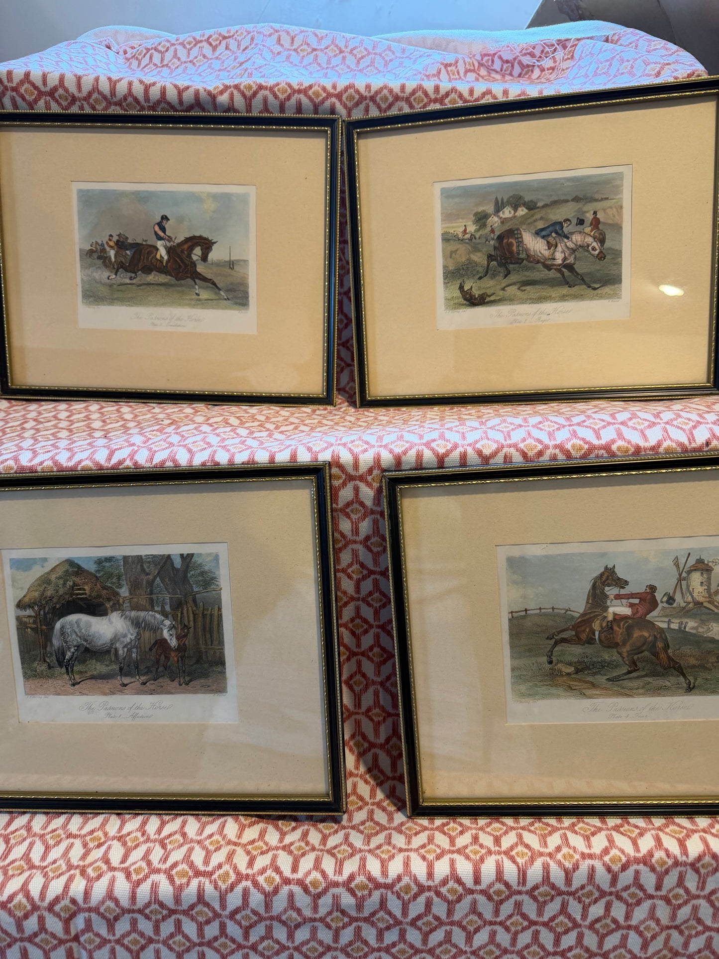 4 ANTIQUE HORSE PRINTS