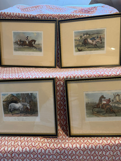 4 ANTIQUE HORSE PRINTS