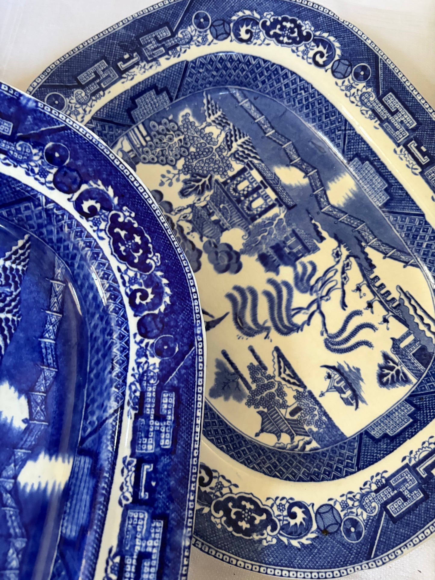 BLUE AND WHITE PLATTERS