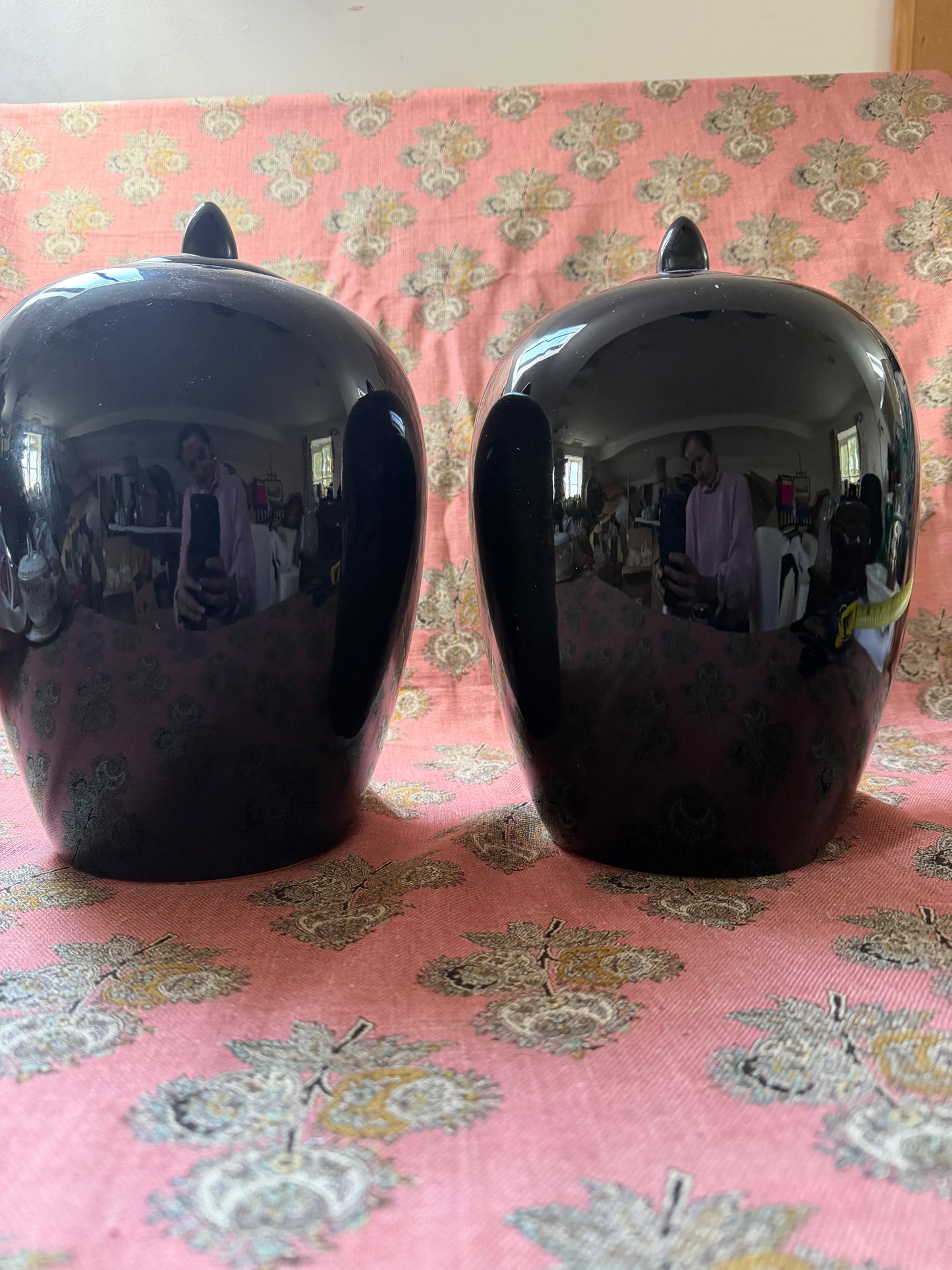 Two large lidded pots