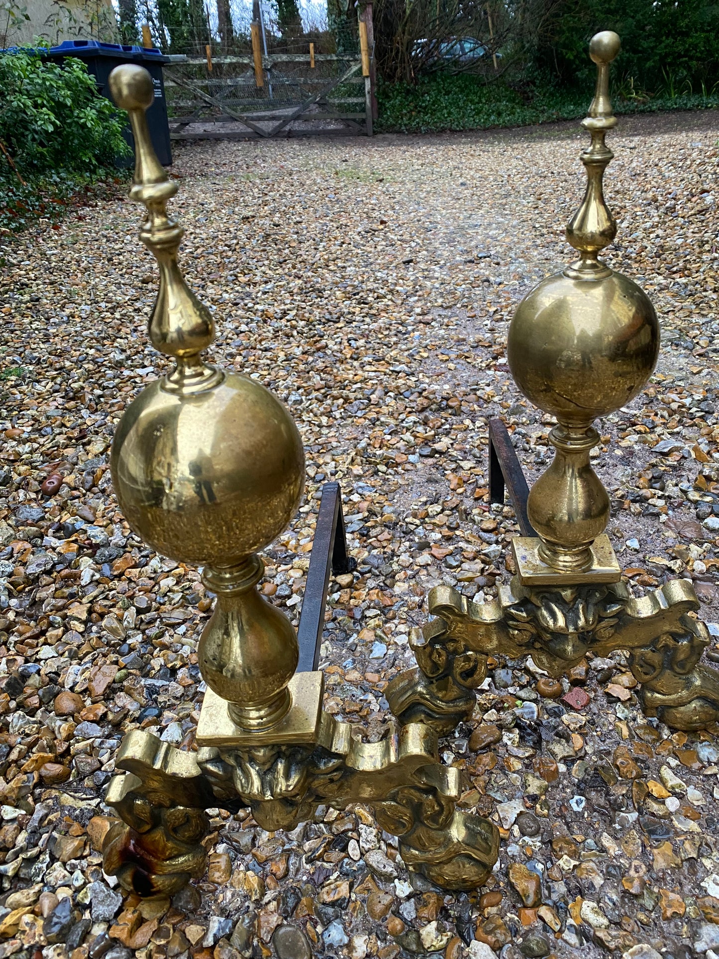 BRASS FIRE DOGS