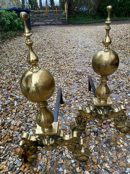 BRASS FIRE DOGS