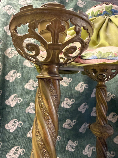 ￼ BRASS LAMPS WITH SHADES