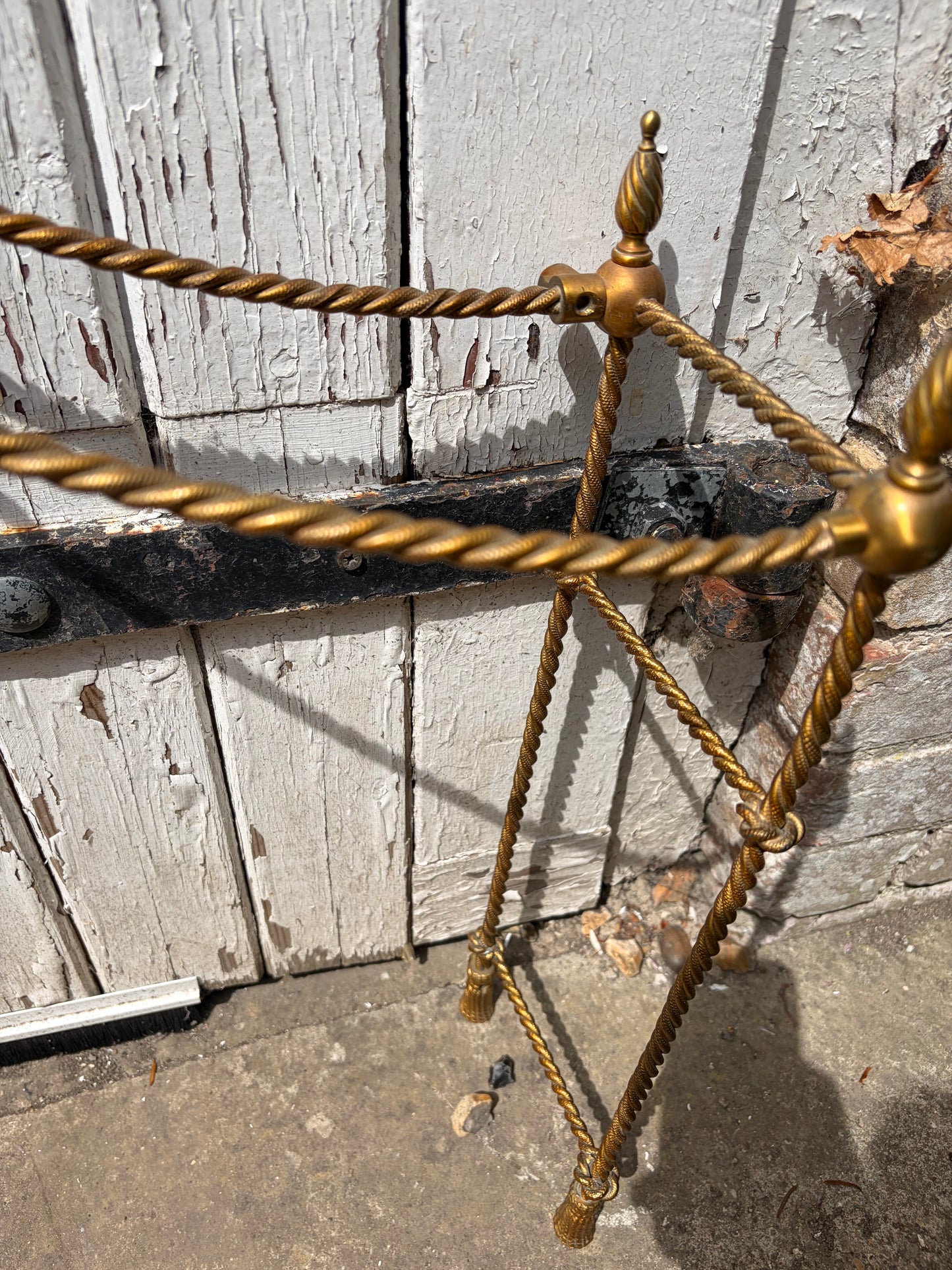 SET OF BRASS SHELVES