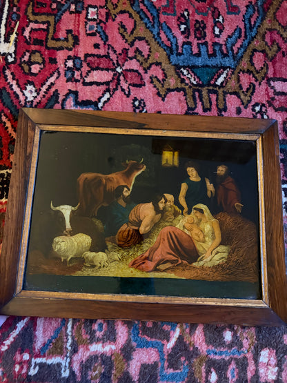 ANTIQUE GLASS PAINTING