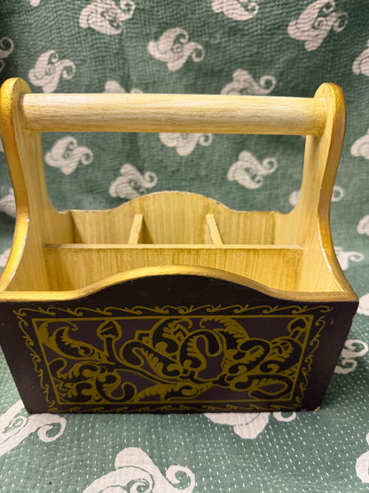 WOODEN CUTLERY CADDY