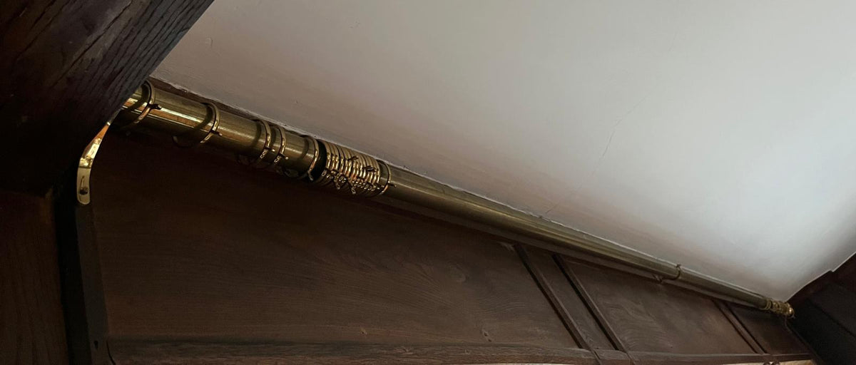 2 BRASS CURTAIN POLES