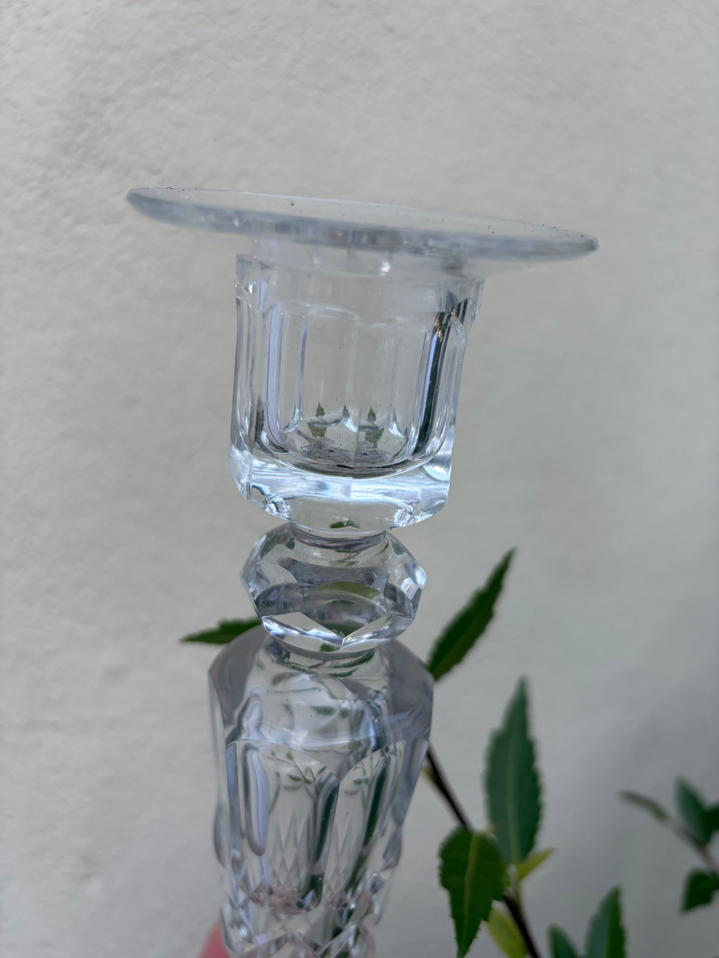 CUT GLASS CANDLESTICKS