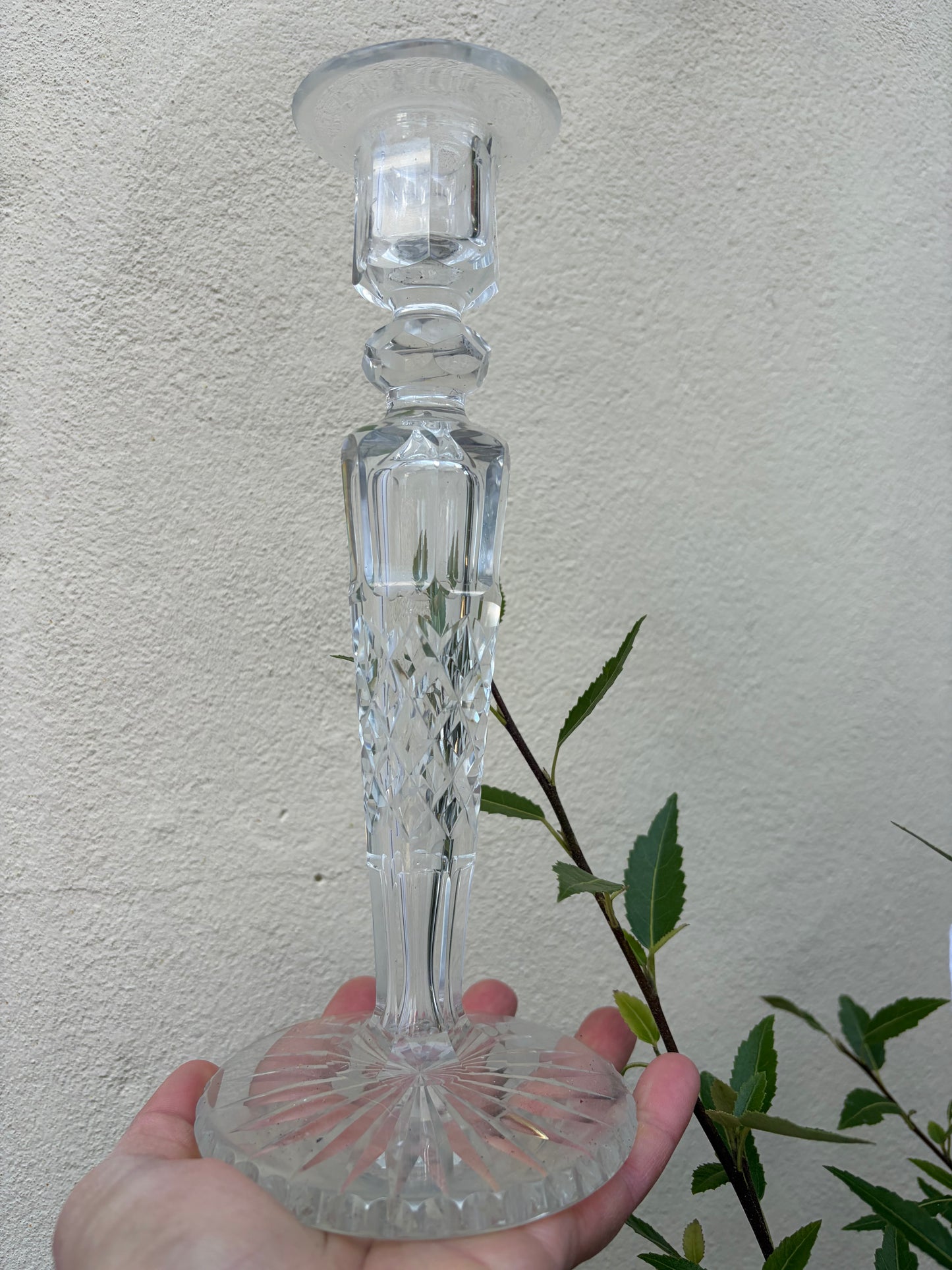 CUT GLASS CANDLESTICKS