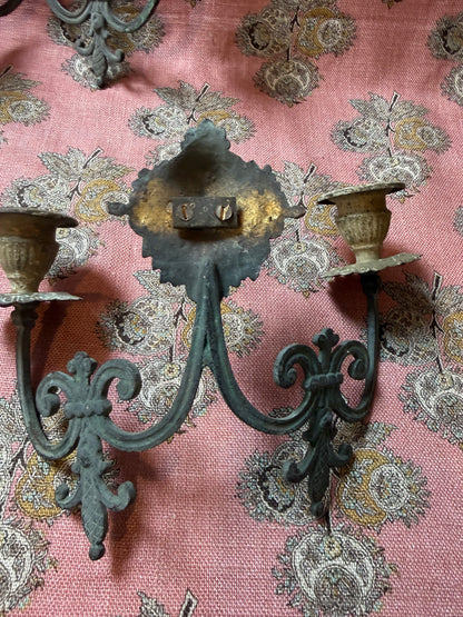 ANTIQUE BRASS WALL SCONCES