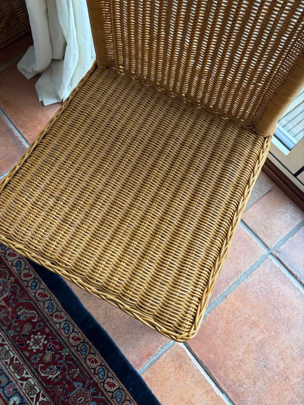 FIVE RATTAN CHAIRS