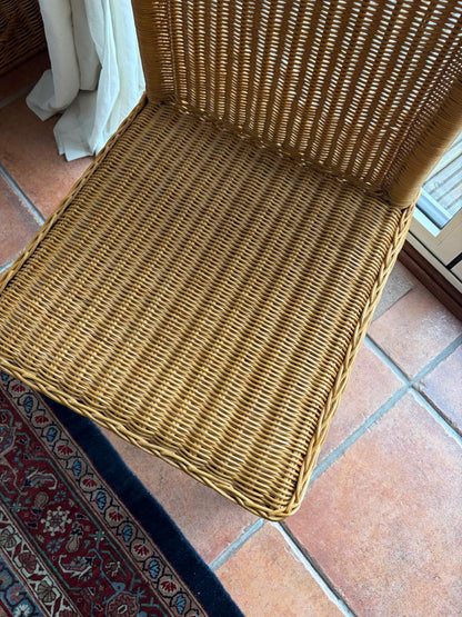 FIVE RATTAN CHAIRS