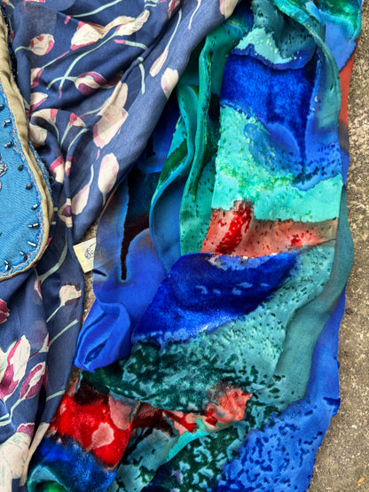5 SILK SCARVES
