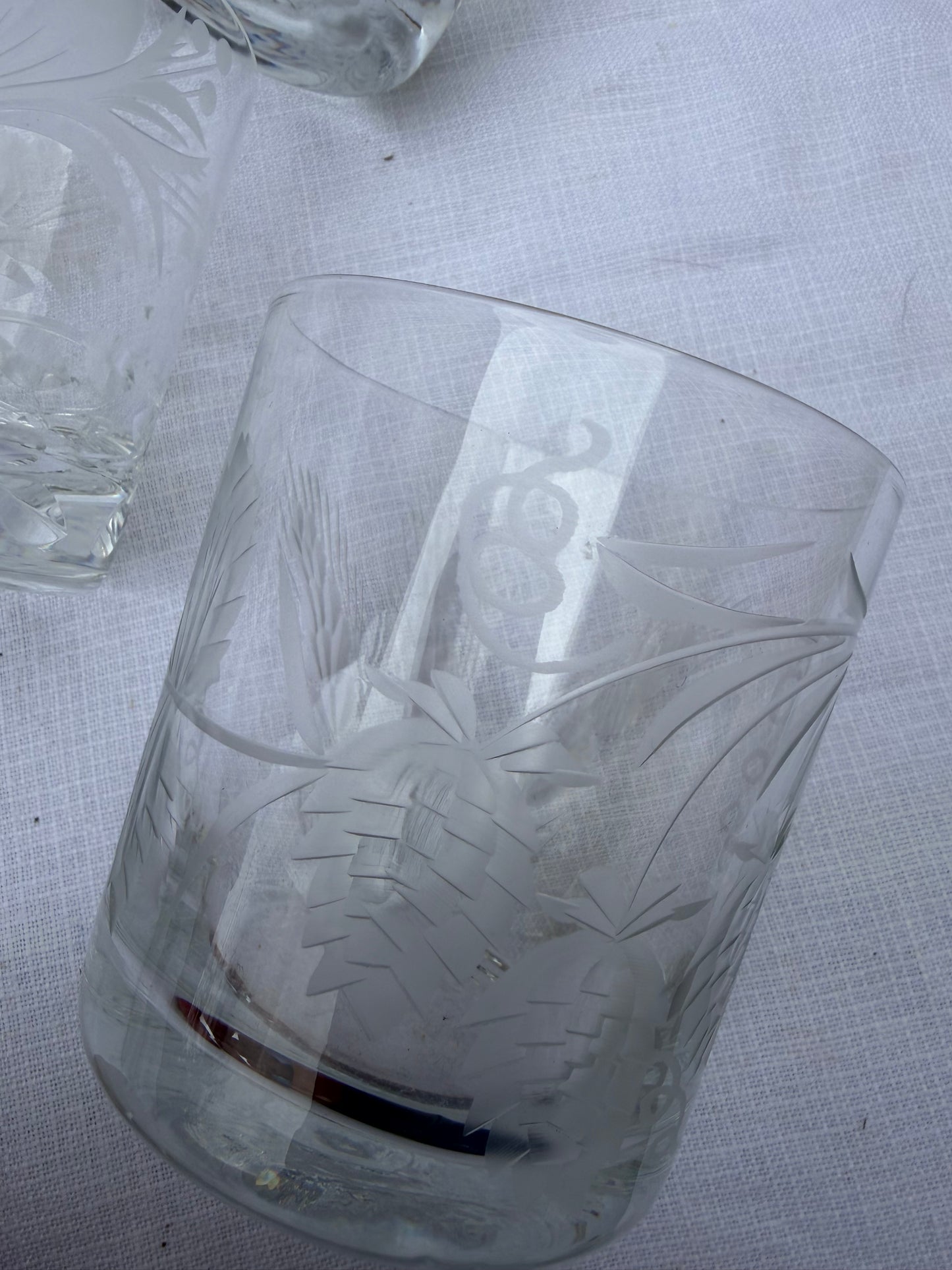 ETCHED WATER GLASSES