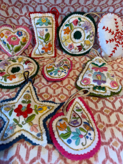 EMBROIDERED TREE DECORATIONS