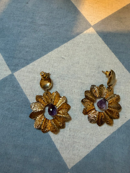 EARRINGS AMETHYST DROP