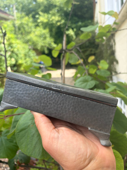 BEATEN PEWTER BOX