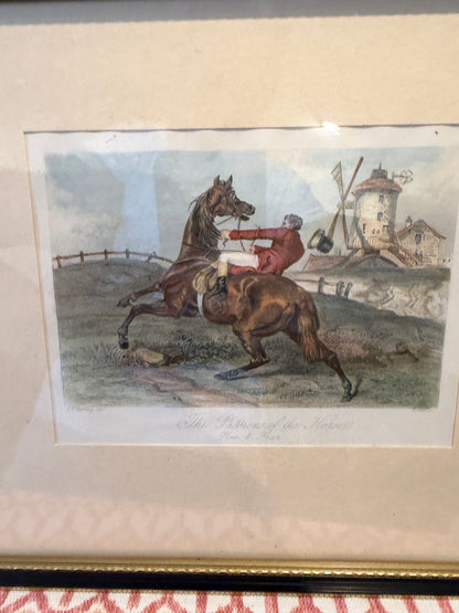 4 ANTIQUE HORSE PRINTS