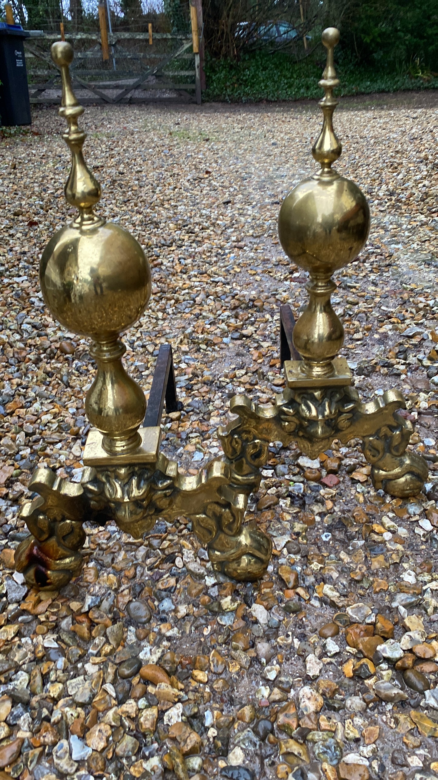BRASS FIRE DOGS