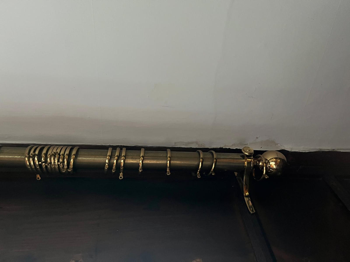 2 BRASS CURTAIN POLES