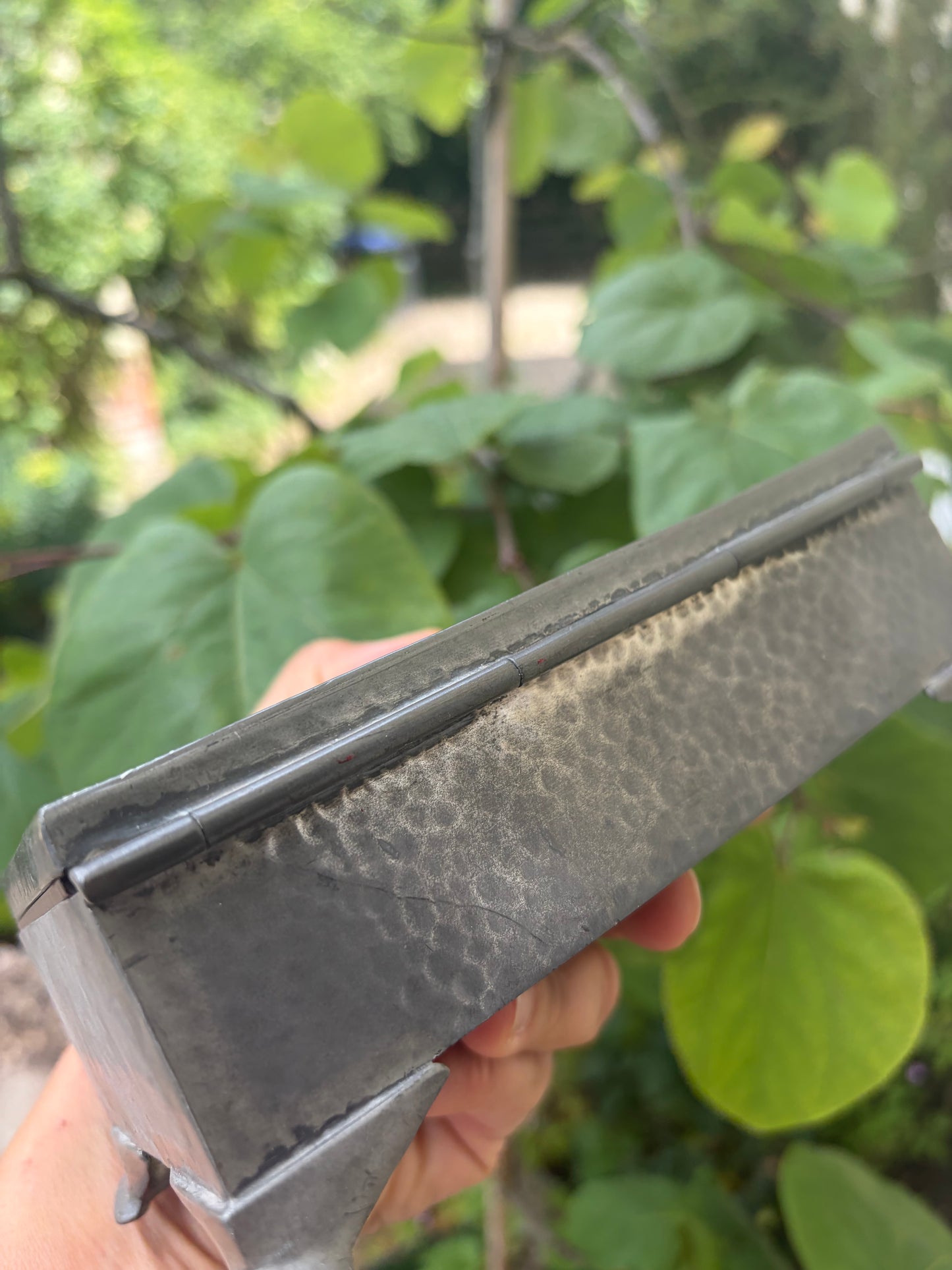BEATEN PEWTER BOX