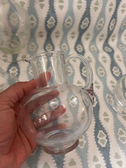 SIX GLASS JUGS/POTS