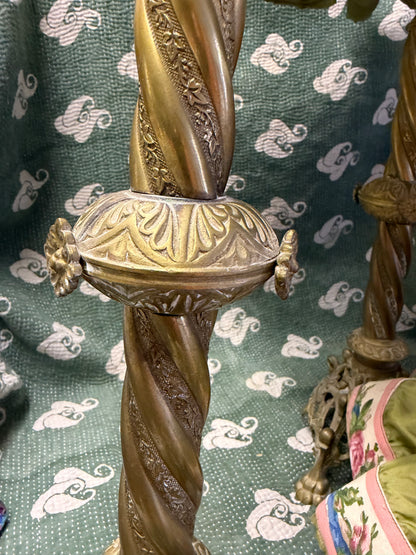 ￼ BRASS LAMPS WITH SHADES