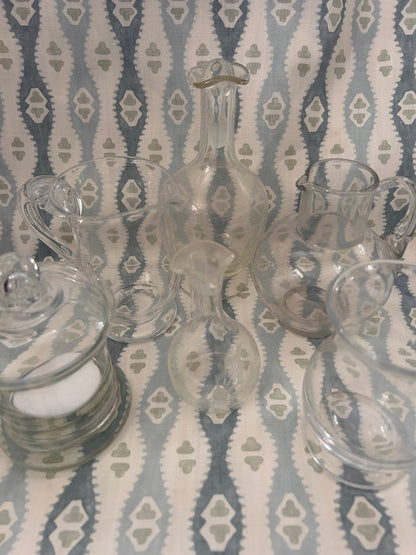 SIX GLASS JUGS/POTS