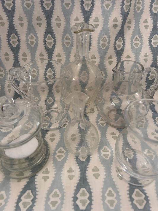 SIX GLASS JUGS/POTS