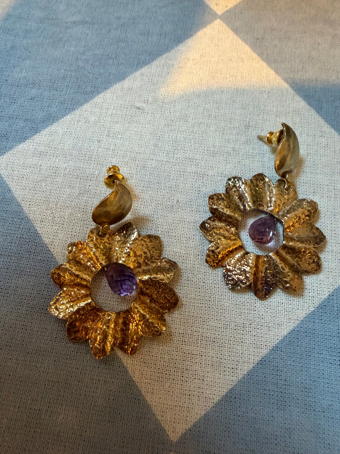 EARRINGS AMETHYST DROP