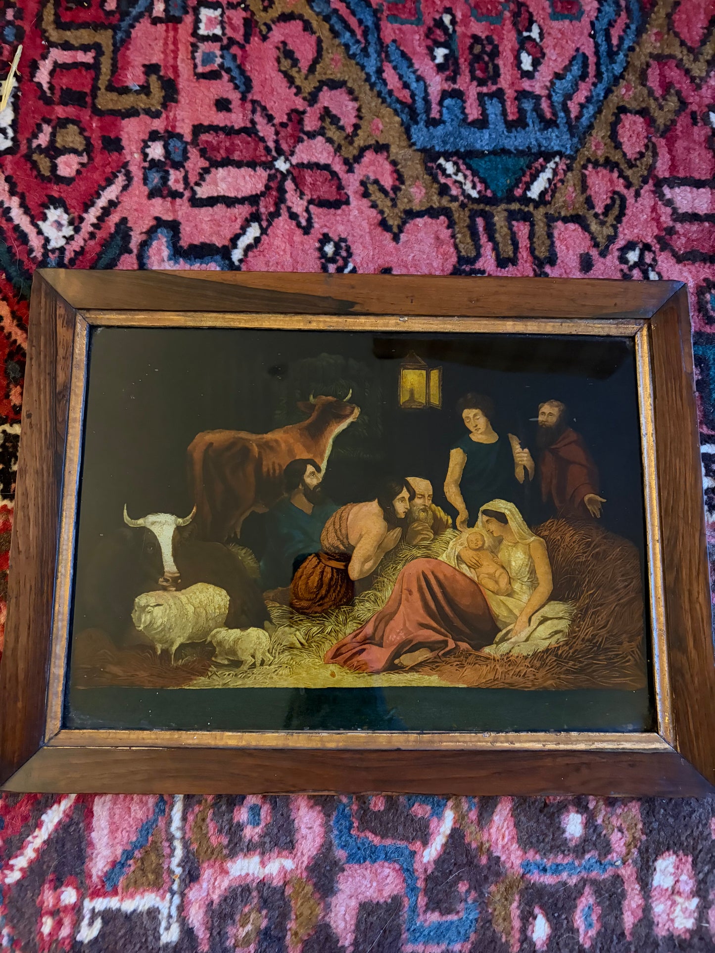 ANTIQUE GLASS PAINTING