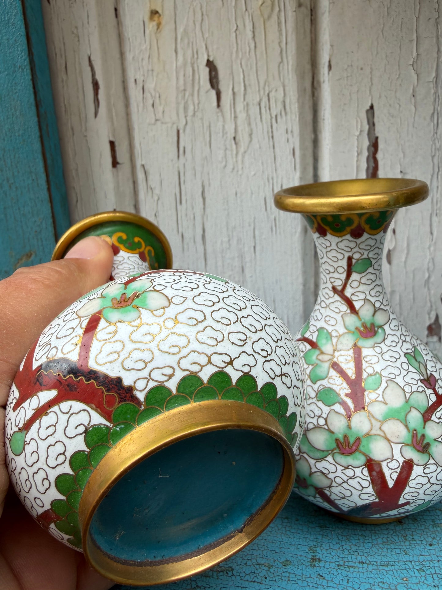 ENAMEL VASES