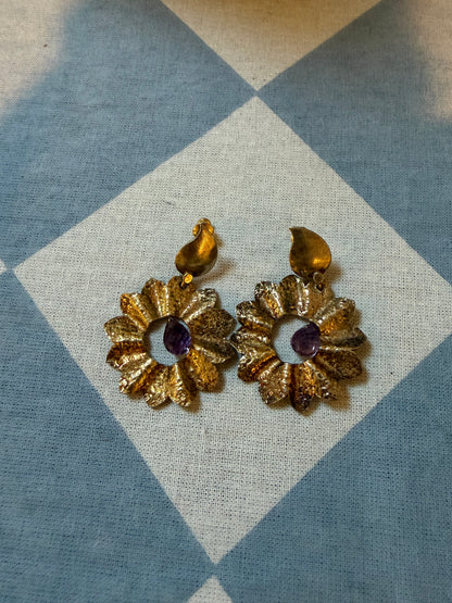 EARRINGS AMETHYST DROP